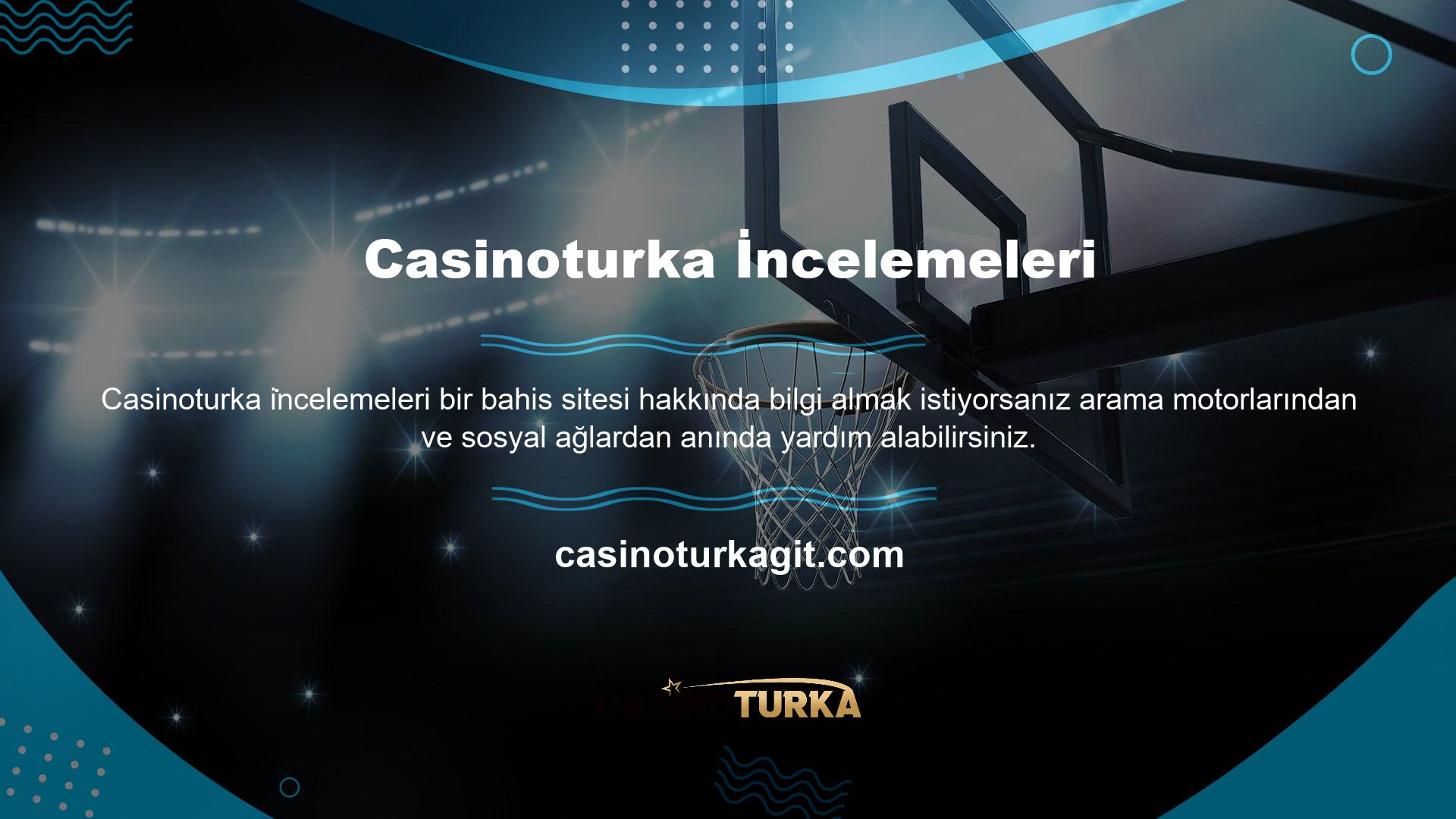 Casinoturka incelemeleri temel olarak web sitesinin performansını ve kalitesini gösterir